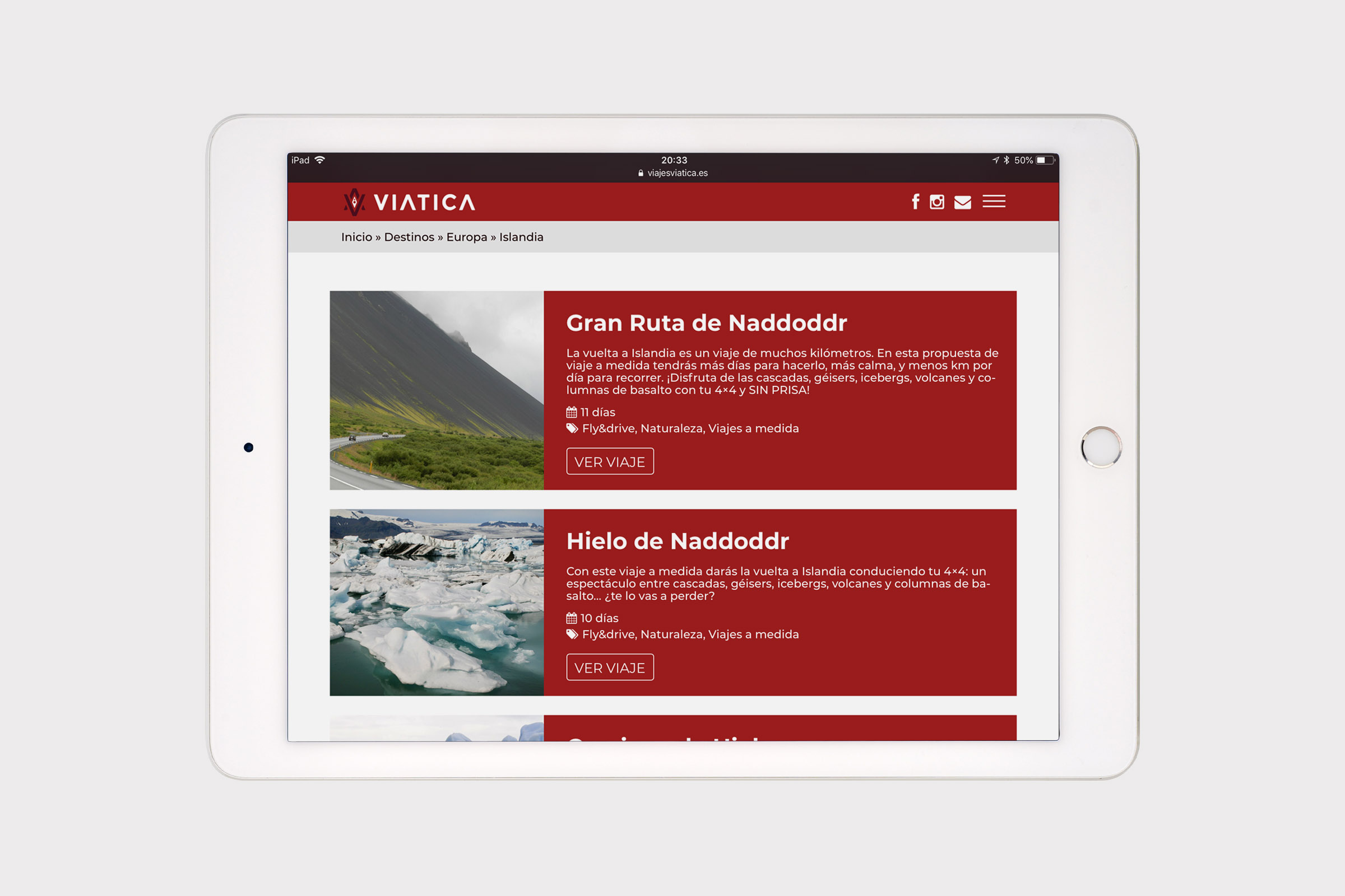 Diseño y programación web Viajes Viatica