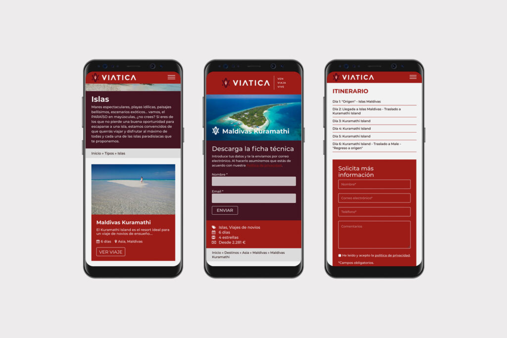 Disseny web i programació a mida amb WordPress per a una agència de viatges personalitzats.