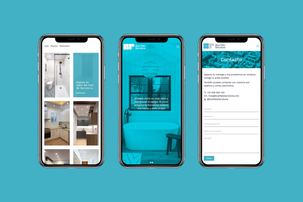Página web per a una empresa dedicada a la reforma i venda de pisos a Barcelona